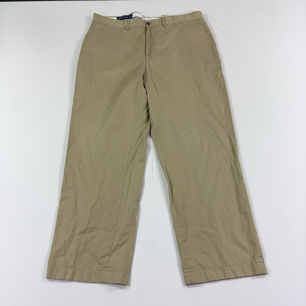 Vintage Polo Golf Ralph Lauren Pants Mens 38x32 Beige Chino Flat Front 90s
